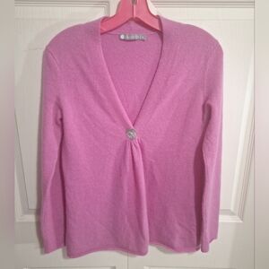InCashmere Pure Cashmere Cardigan Sweater - S - Barbie Pink
